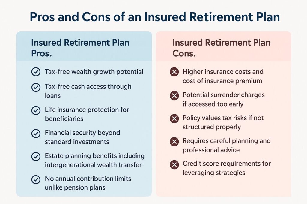 What Are the Pros and Cons of an Insured Retirement Plan
